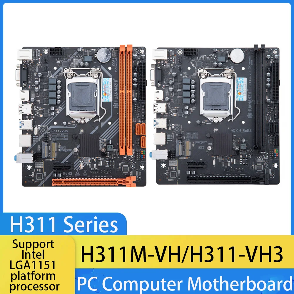 

H311M-VH/H311-VH3 Series PC Computer Motherboard 2*DDR3/2*DDR4 32GB 3 SATA 3.0 6Gbps Support Intel LGA1151 Platform Processor