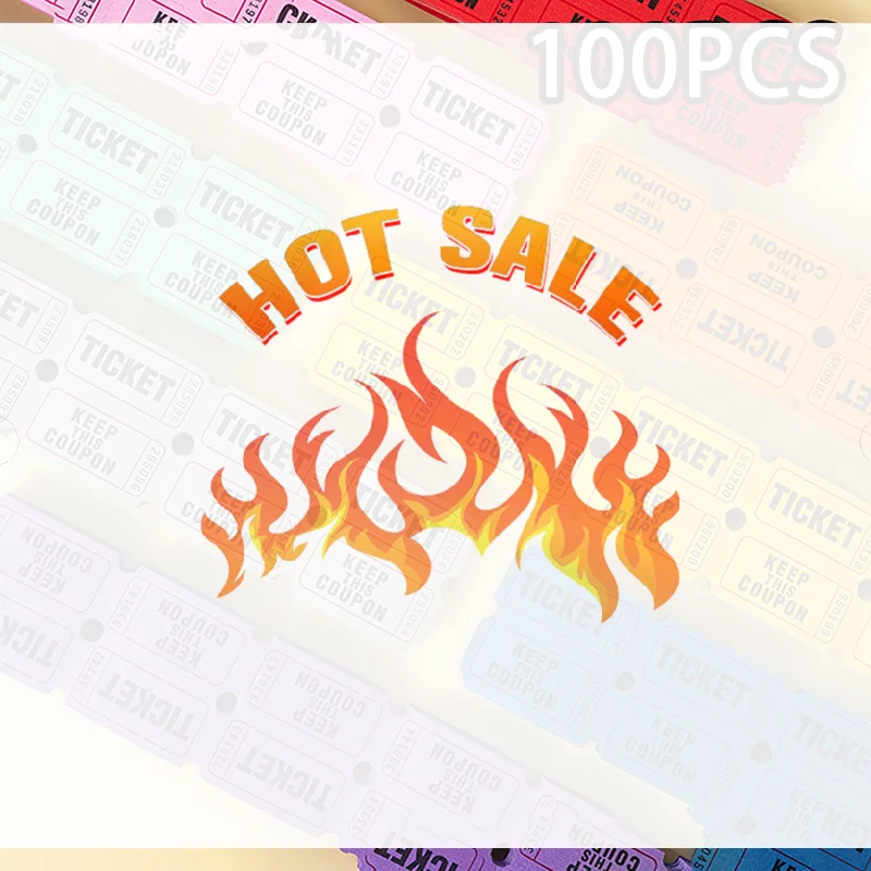100 Pcs Raffle Tickets For Classroom Lottery Roll Of Single Paper Labels Drink Events Raffle Tickets Celebration Event Tickets