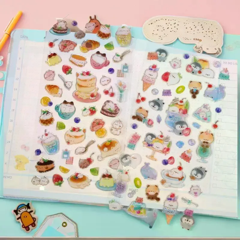 

1/2 листа Скрапбукинг DIY журналы милые канцелярские принадлежности наклейки для дневника ярких цветов животные флэш-декор наклейки подарок