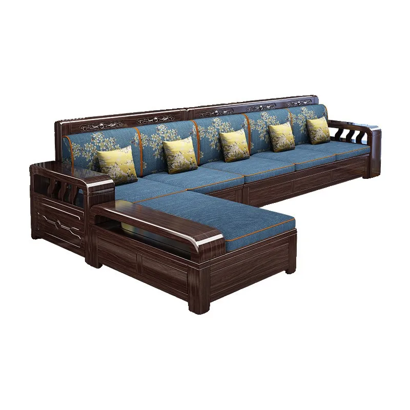 

solid wood simple sofa small apartment household living room storage winter and summer dual-purpose modern combination