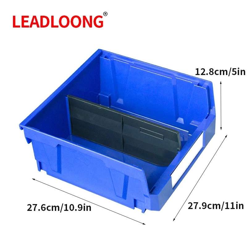 LEADLOONG V4 Tool Storage Bin 6pcs 11x11x5 Inch/27.6*27.9*12.8cm Combinable Multi Tools Organizer Box Garage And Home Supplies