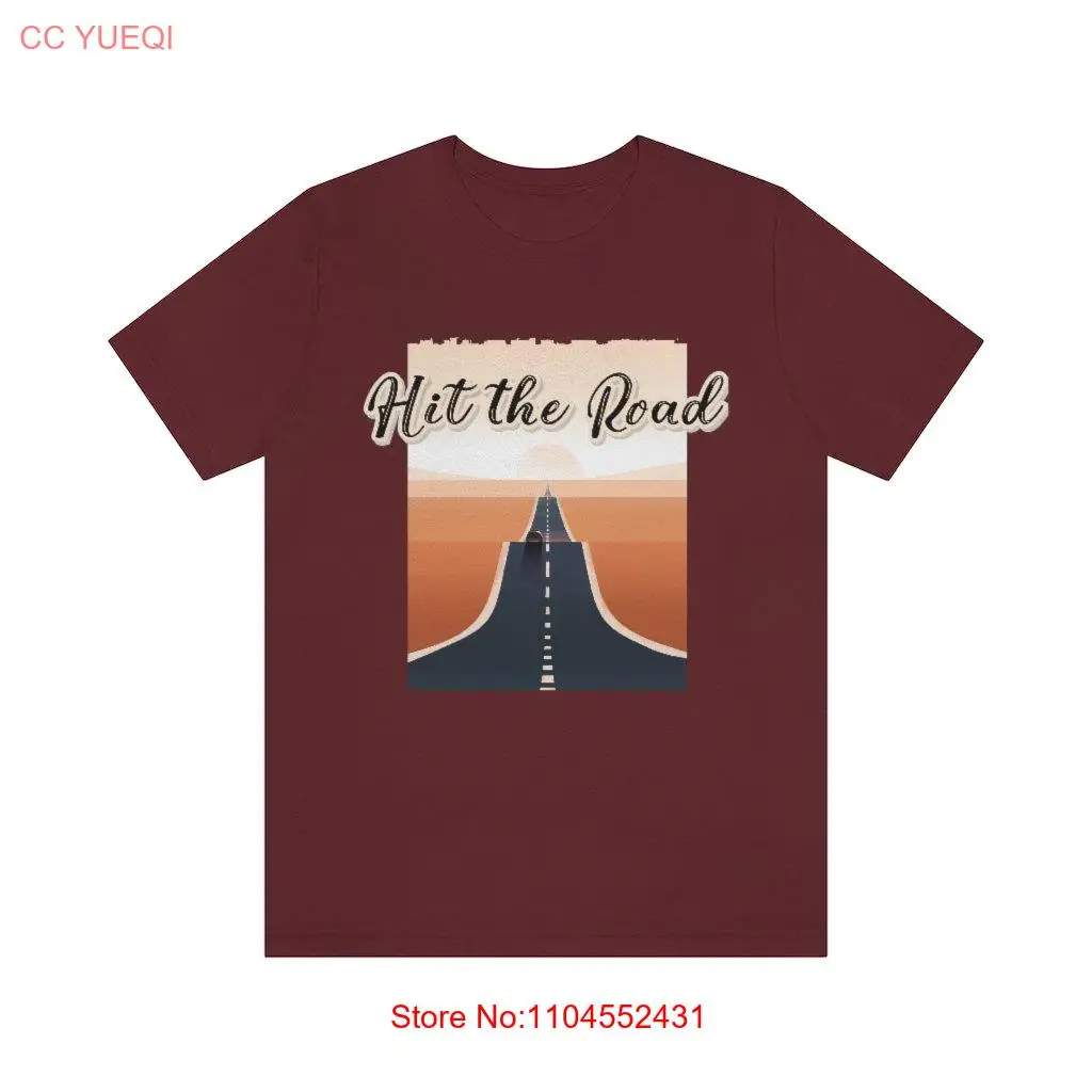 Hit th Road traveling the world see different culture abstract multicolor Jersey  T Shirt long or short sleeves