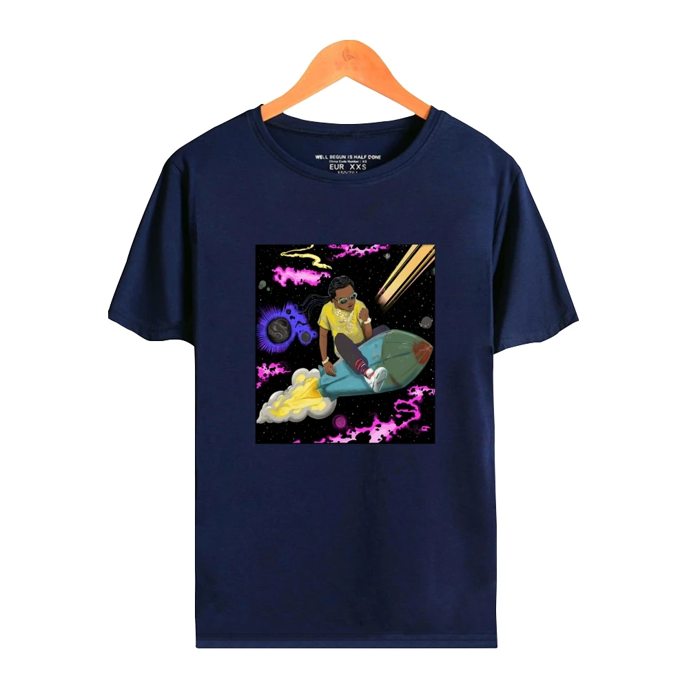 Takeoff The Last Rocket Digital Album Tshirt Crewneck lengan pendek Tee Kaos wanita pria istirahat di Perdamaian pakaian