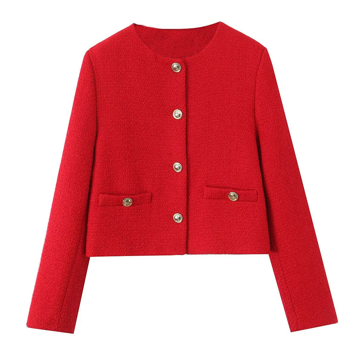 

UNIZERA women's suit jacket temperament gold button decoration texture short casual spring new suit jacket