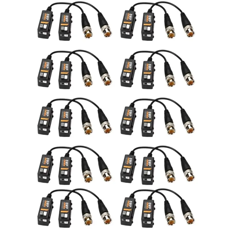 DT51 8MP 4K AHD/CVI/TVI BNC CCTV Video Balun Passive Transceiver for Cat5e/Cat6 UTP Cable