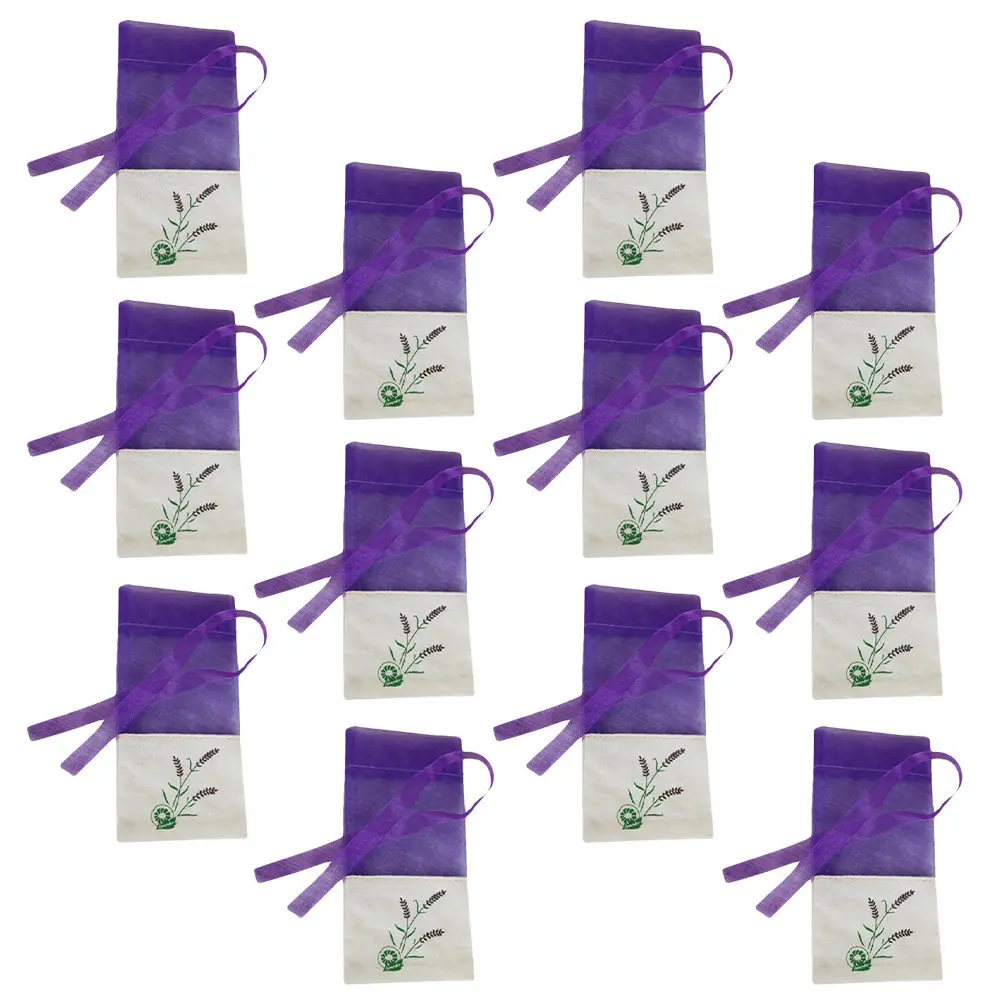 12Pcs Lavender Sachet Bags Drawstring Empty Small Pouches for Dried Herb Jewelry Gift Party Bags Drawstring Sachet Bag