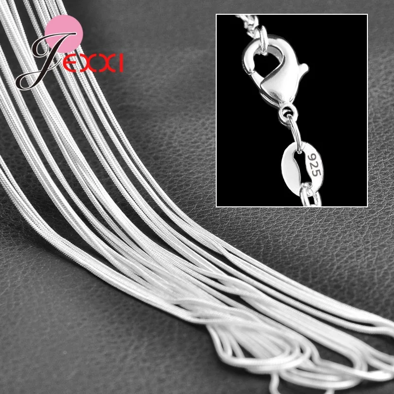 5 PCS/Lot 16-30 Inches 925 Sterling Silver Needle Mulitple Models Necklace Chain High Quality Women Wedding Jewelry