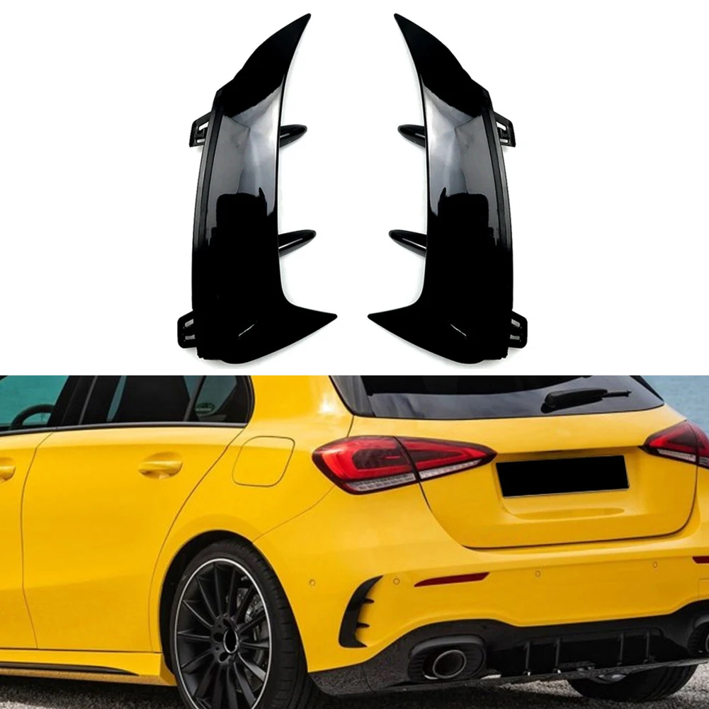 

For Mercedes For Benz CLA W177 Rear Bumper Lip Spoiler Splitter Canards for Hatchback 2018 2022 ABS Plastic Rear Spoiler 1 Pair