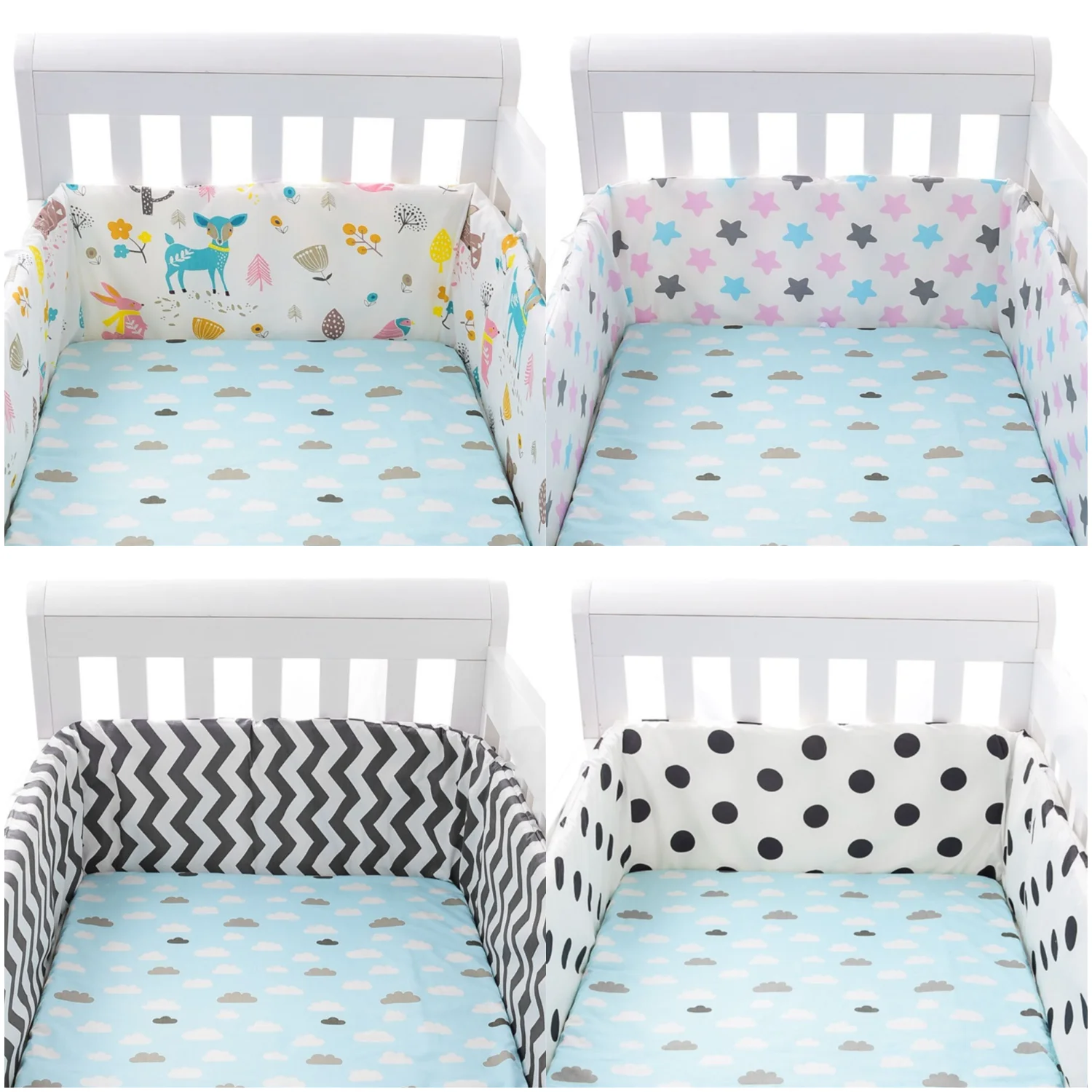 

200*30cm Cotton Crib Bumper Infant Cot Portector For Newborn Baby Bedding Set baby decoration room