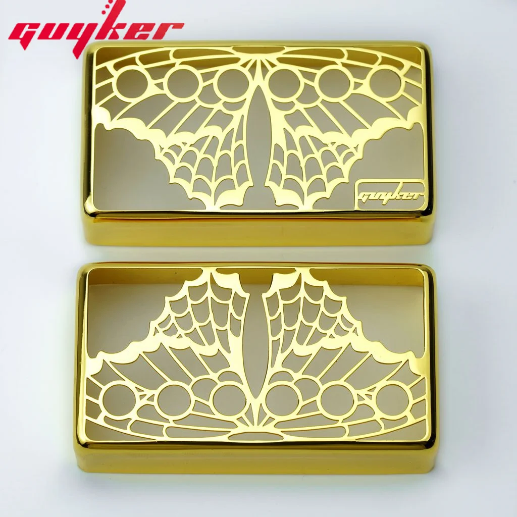 Guyker Humbucker Pickup Cover Cupronickel 50mm and 52mm Pole Spacing Butterfly Hollow Out Pickups Frame Set  For LP Guitar PC008