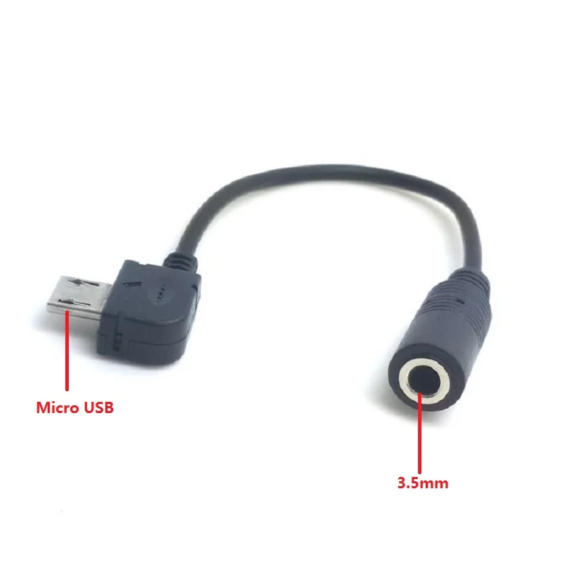 Micro usb macho a 3.5mm fêmea fone de ouvido jack usb ângulo ângulo adaptador cabo conversor-12cm
