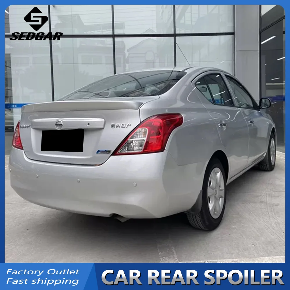 For 2011--2017 Nissan LATIO VERSA Sunny ALMERA Original High Quality ABS Plastic Gloss Black Car Spoiler Trunk Boot Wing Spoiler