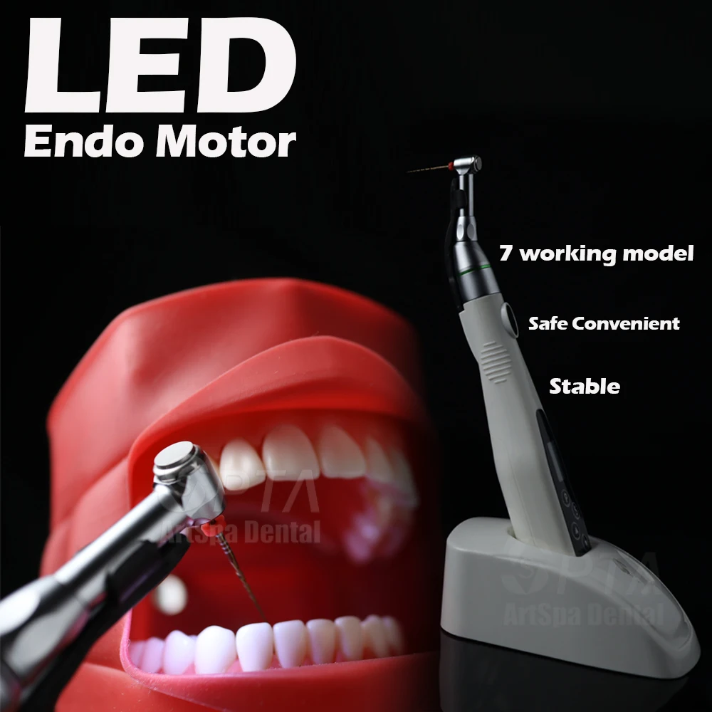 Dental Cordless LED Endo Motor Treatment With 16:1 Reduction Contra Angle Head Low Speed Handpiece Dentistry Endodoncia Teeth