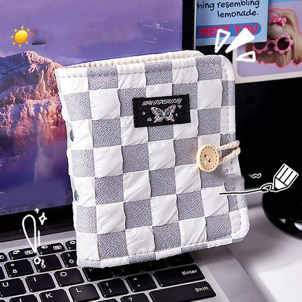 

Butterfly Chessboard Pattern Photo Album Binder DIY Anti-scratch 3-inch Photocard Holder INS One Grid Idol Card Collect Book