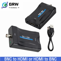 Grwibeou BNC To HDMI-compatible or HDMI-compatible to BNC Converter Display HD 1080P/720P Video Adapter Surveillance Monitor