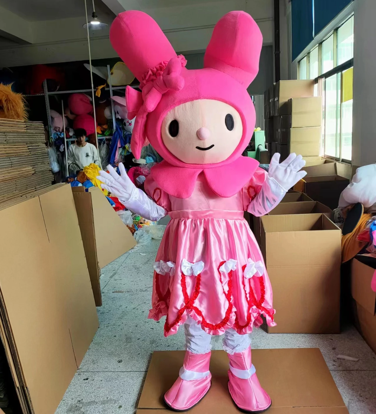 Cute Kuromi Mascot Costume Melody Pink Suit Purple Mascot Cartoon Costume Fancy Dress Clothing Halloween Party Carnival Events