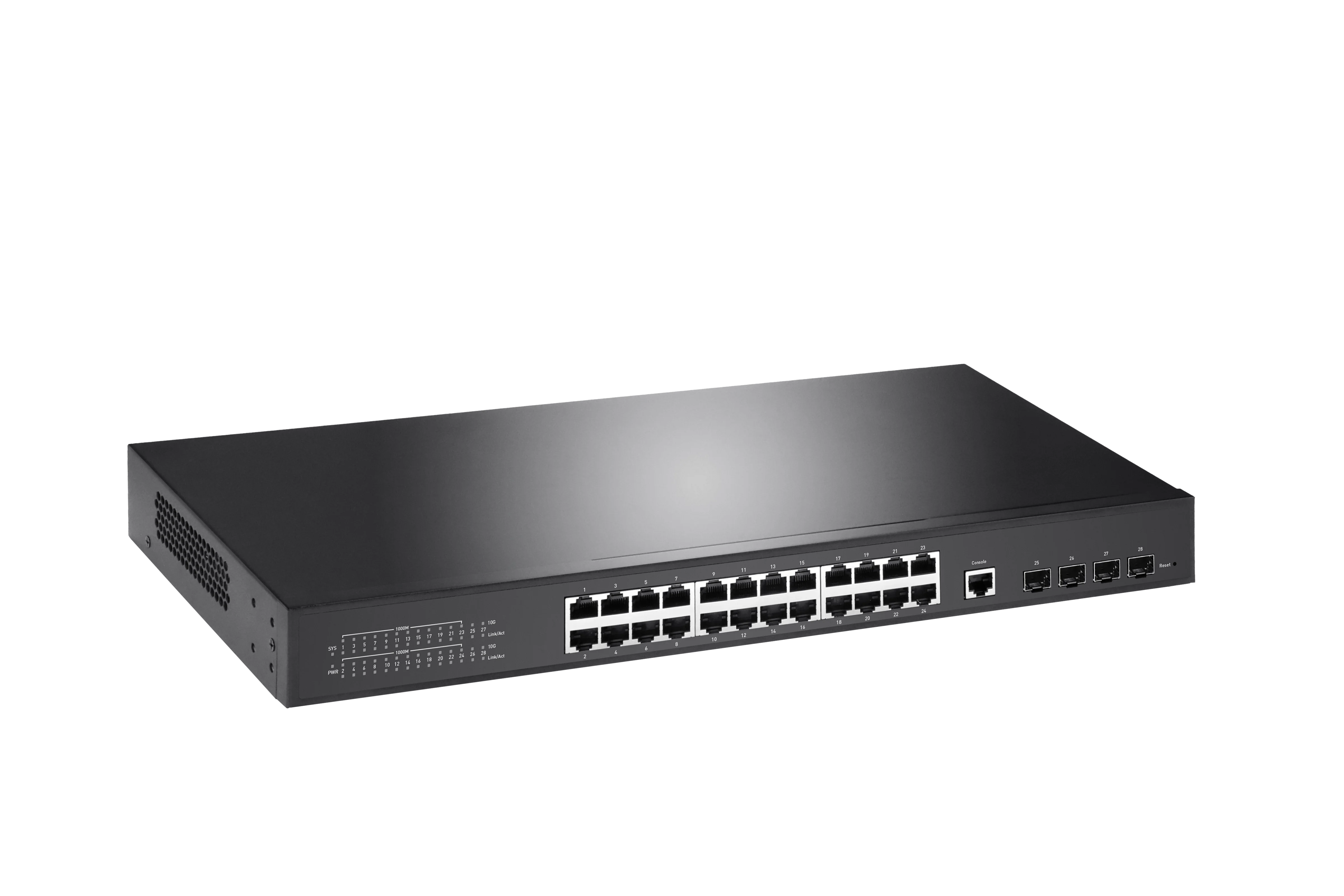 Layer 3 Managed Ethernet Switch With 24G Ethernet AJ45 Ports And 4 10G SFP Fiber Ports SR-ST3428F