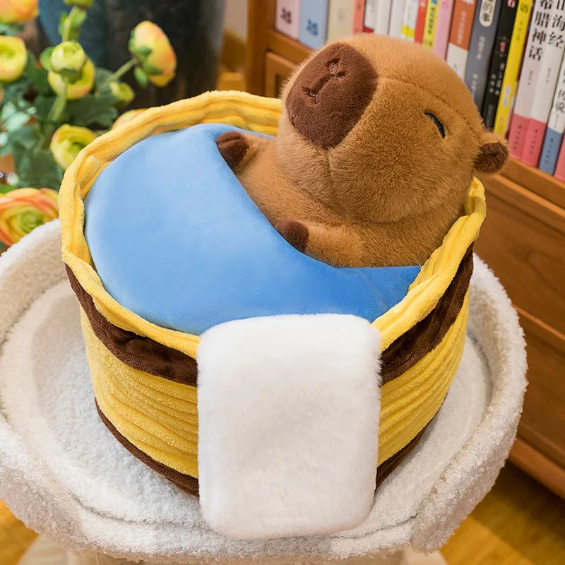 New Bathing Capibara Plush Dolls Cute Capybara Plushie Toy Fun Stuffed Animals Throw Pillow for Children Christmas Kawaii Gifts