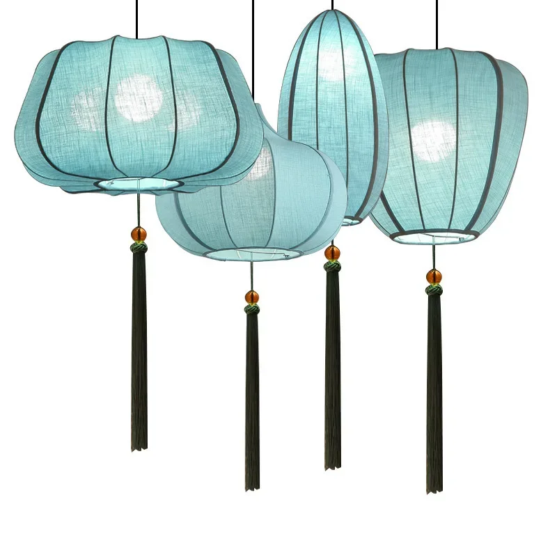 

New Chinese style, classical hemp fabric Zen lantern, creative special-shaped chandelier