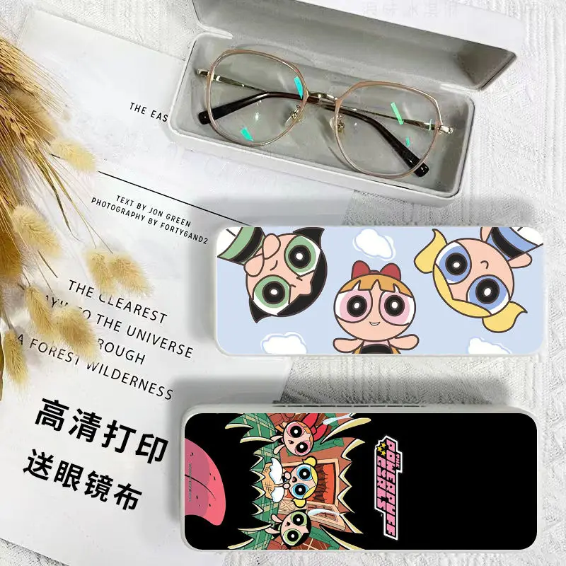 Powerpuff Girls Bubbles Huahua Cartoon Cute Student custodia per occhiali di bell\'aspetto Ins custodia per occhiali da sole alla moda con montatura