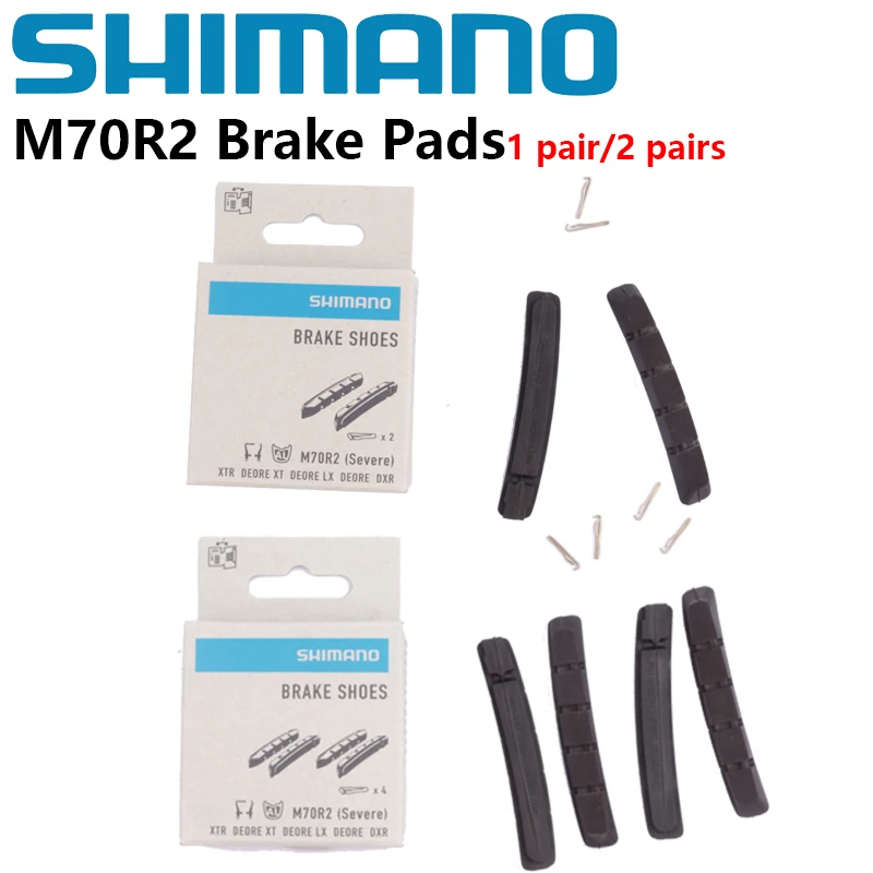 Тормозные колодки Shimano M70R2 V-тормозной обод, совместимые с BR-M770, BR-M750, BR-T610, BR-T4010, BR-T4000 для горного велосипеда MTB