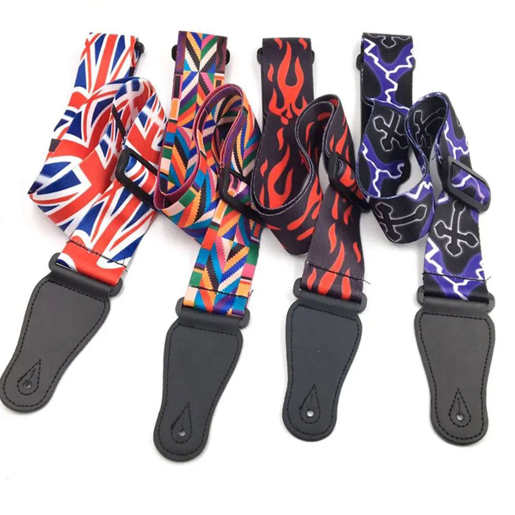 1Pcs Guitar Strap Union Flag Adjustable Shoulder Strap Electric Bass Guitar Sling Unique Design for Standing Play