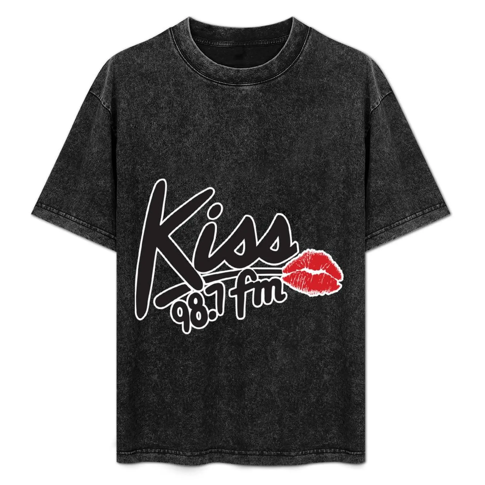 

98.7 Kiss FM T-Shirt men t shirt cotton 100% t shirt man luxury t shirts for man graphic tees man shirt summer T-Shirt