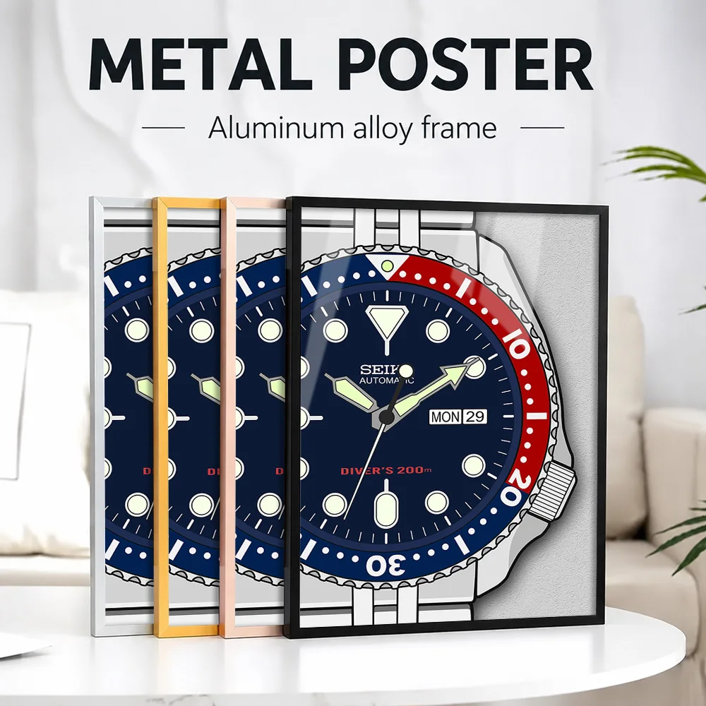 SKX 009 Divers Watch Framed Aluminum Metal Poster Customized Photo Industrial Graphic Style Wall Art For Bedroom Engineer Gift
