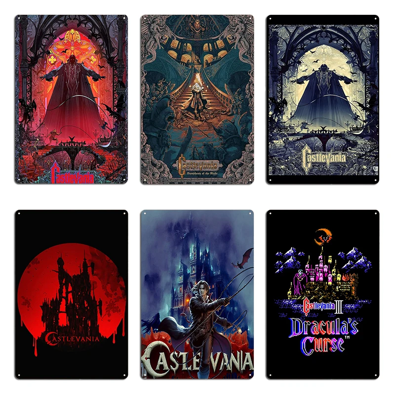 Castlevania Metal Plaque Poster Vintage Plaques Wall Mural Club Designs Castlevania Funny Game Tin Sign Poster