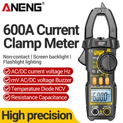 ANENG PN108 Clamp Meter 6000 Counts AC/DC Voltage 600A Current Multimeter Resistance Capacitance High Precision Tester Tool