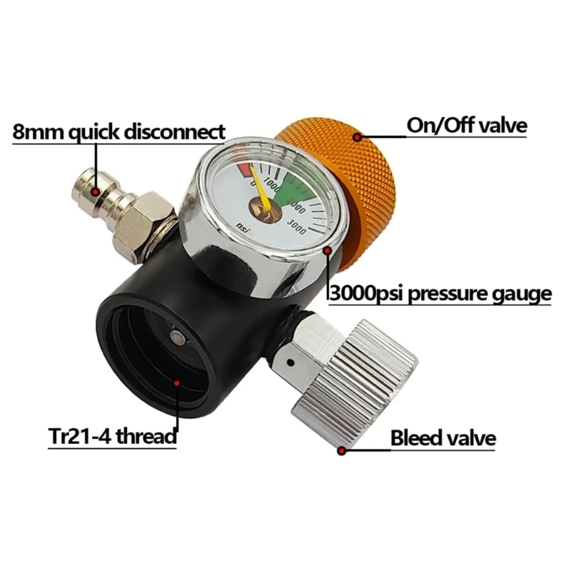 โลหะแบบพกพา CO2 บรรจุอะแดปเตอร์ CO2 อะแดปเตอร์วาล์วควบคุมความดัน