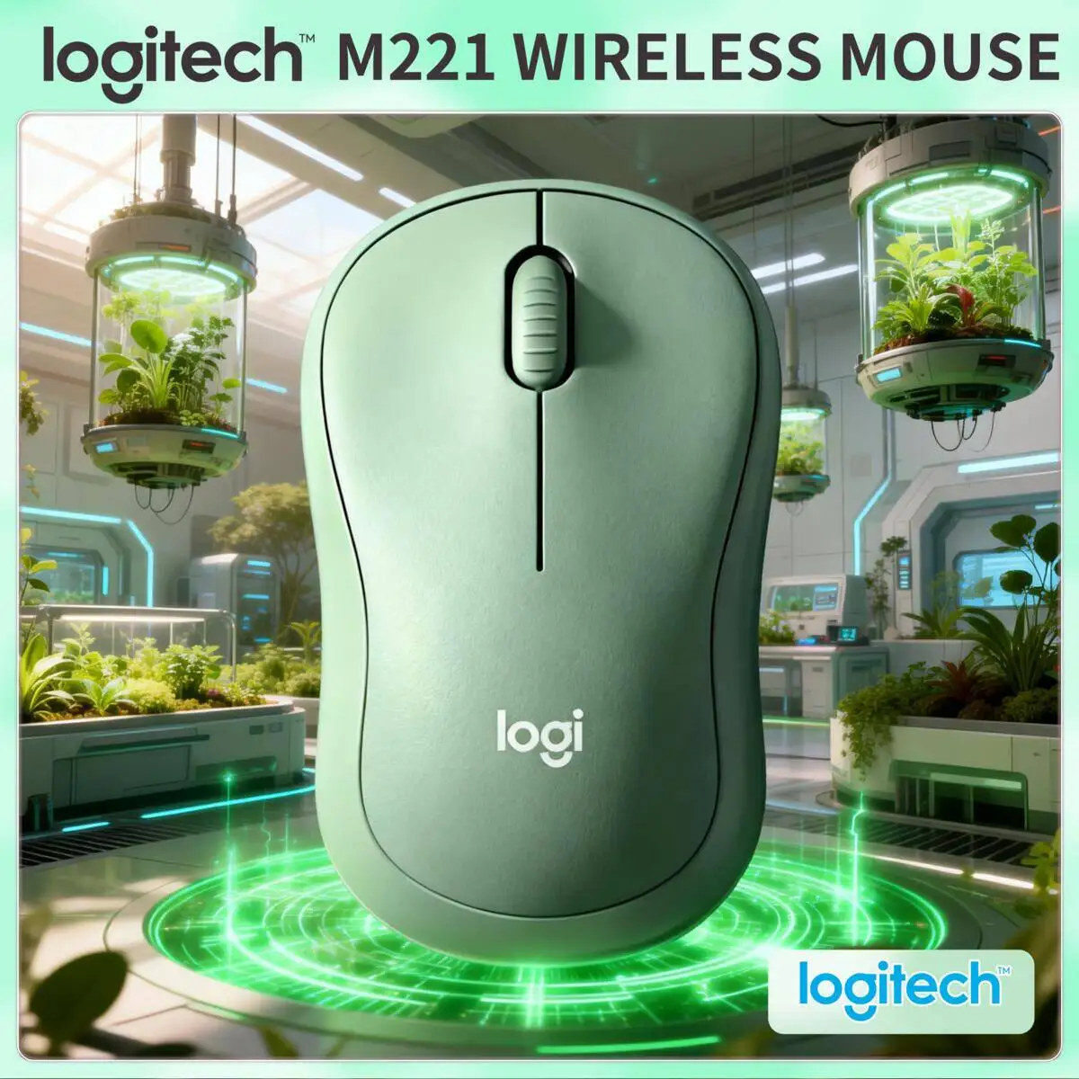 

Logitech M221 Wireless Silent Office Mouse, 2.4GHz, 1000DPI accuracy, compact and portable, USB Nano receiver, compatible with h