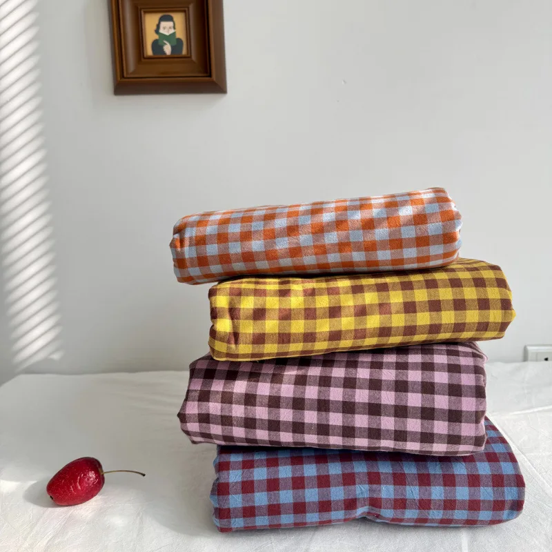 

Bed Cotton Duvet Cover Plaid Boys Girls Twin Queen Size Duvet Cover Bedding Adult Fashion Home Textile Nordic Sling