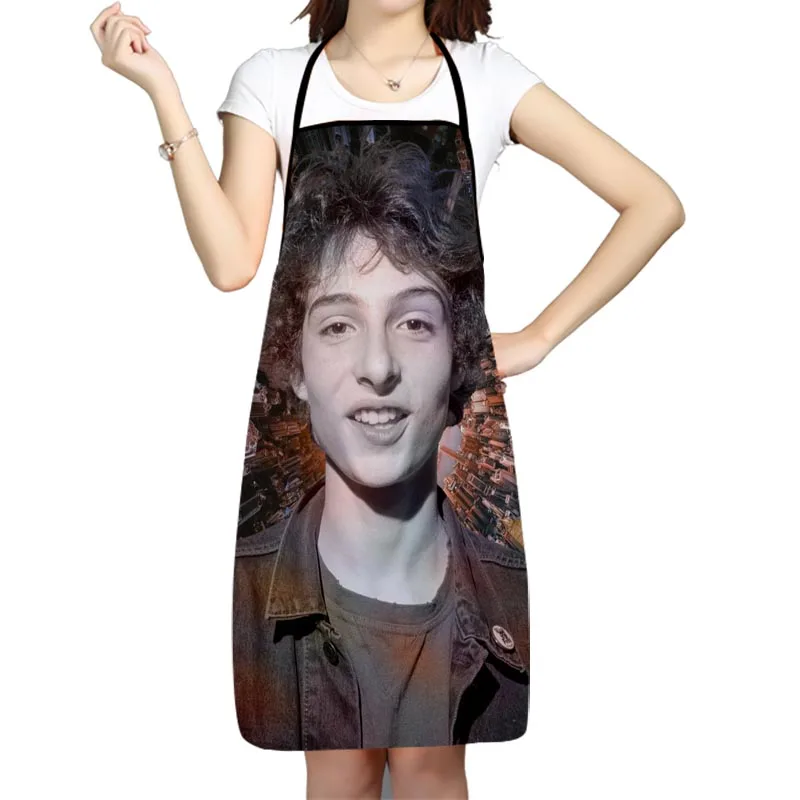 Finn Wolfhard Printed Kitchen Cooking Baking Aprons Home Cleaning 68x95cm Oxford Fabric For Women Man Home Delantal Cocina 9.29