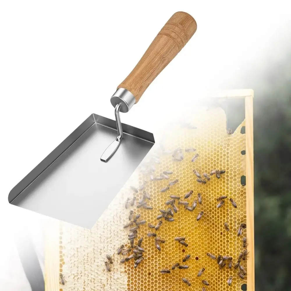 Beekeeping Tool Cleaning Shovel Comfortable Handle Stainless Steel Honey Cleaning Shovel Anti-slip Durable Honey Scraper