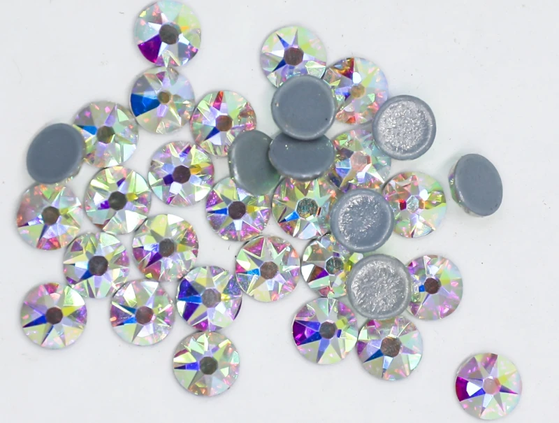 1440pcs/Lot, AAA Quality New Facted (8 big + 8 small) ss20 (4.8-5.0mm) Crystal AB Iron On Hotfix Rhinestones