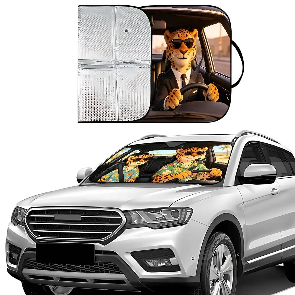 Cheetah Drive Car SunShade Car Sunshade Covers Cover Universal Windscreen Folding Visor