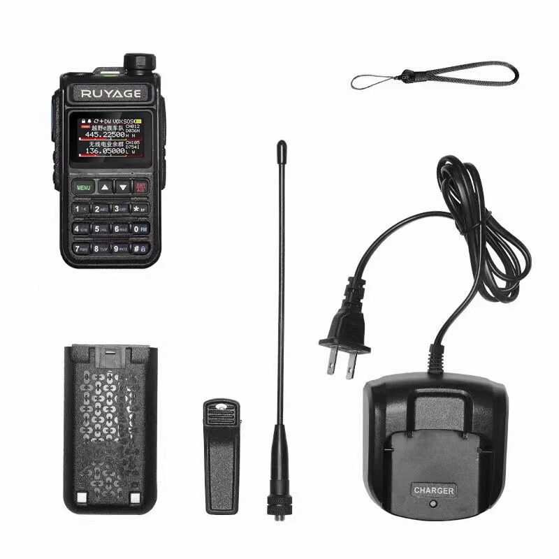 Ruyage UV58PLUS NOAA Weather Channel 6 Band Ham Amateur 2 Way Radio 999CH Walkie Talkie AM Air Aviation Band Color Scanner Marin