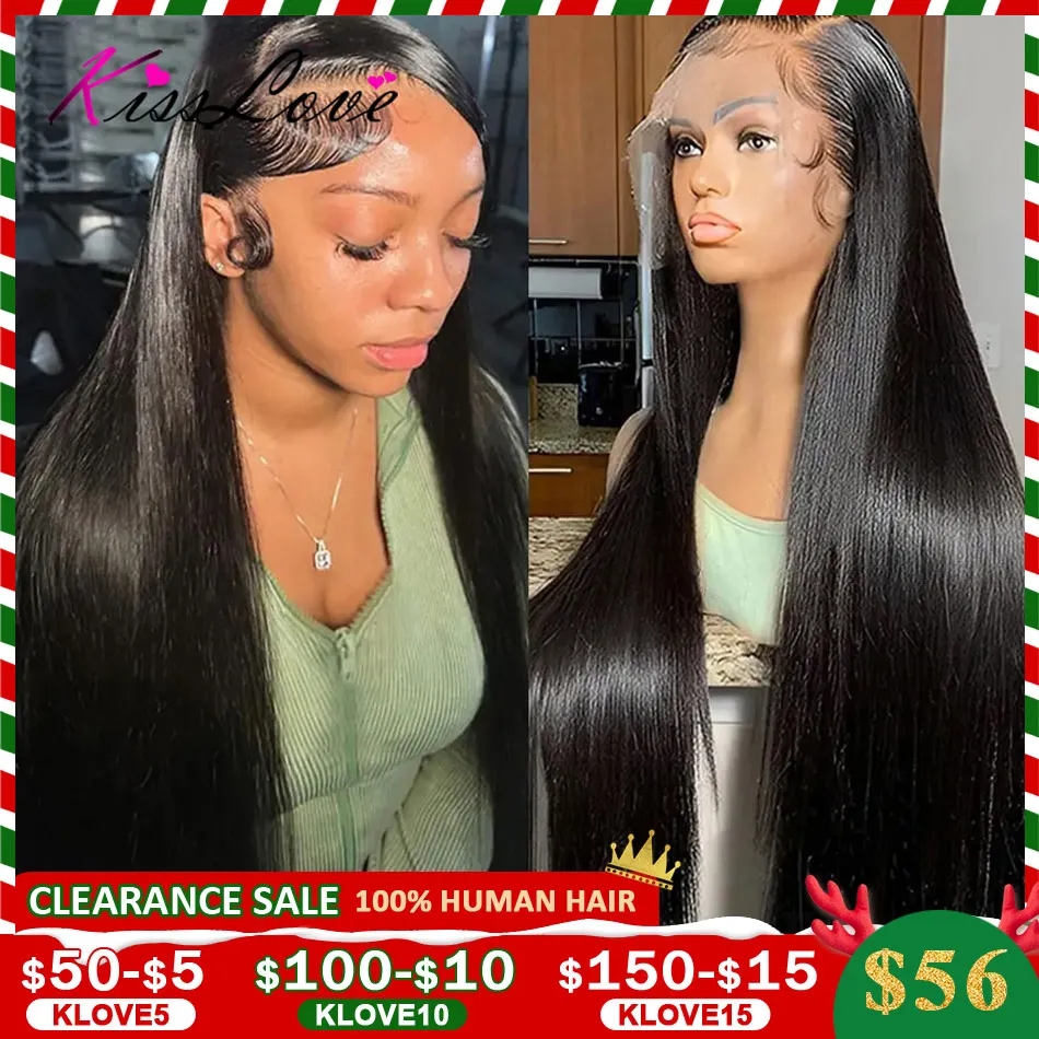 13x4 13x6 Full HD Lace Front Human Hair Wigs Straight 360 Transparent Lace Frontal Wigs Pre Plucked 5x5 Pre-Cut Lace Closure Wig