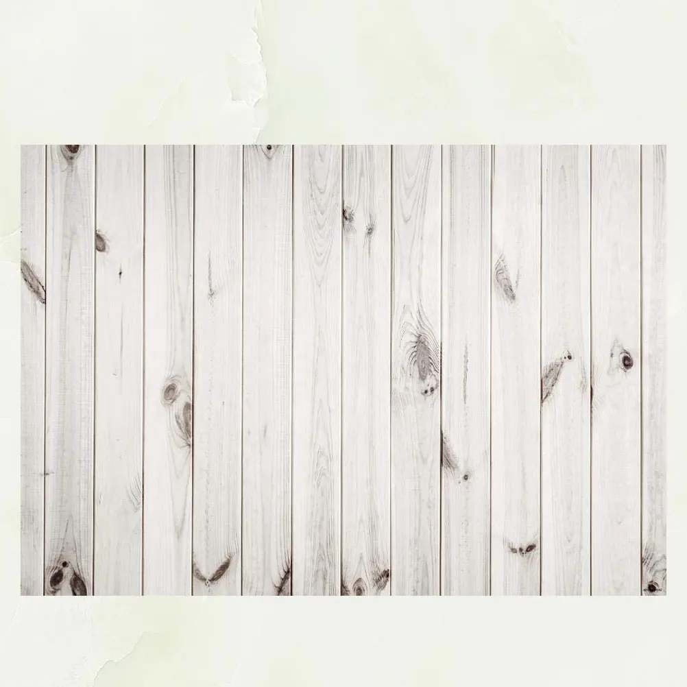 

Photography Backdrop Wood Grain Decorative Backdrop Photographic Cloth for Work Room (White, 150x210cm)