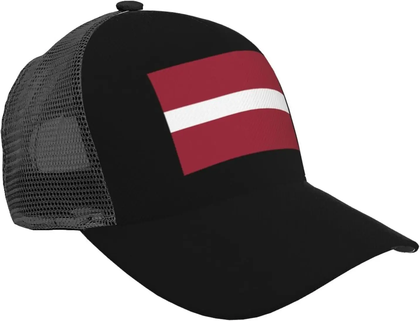 Flag of Latvia Baseball Hats Unisex Adjustable Outdoor Breathable Mesh Baseball Hat