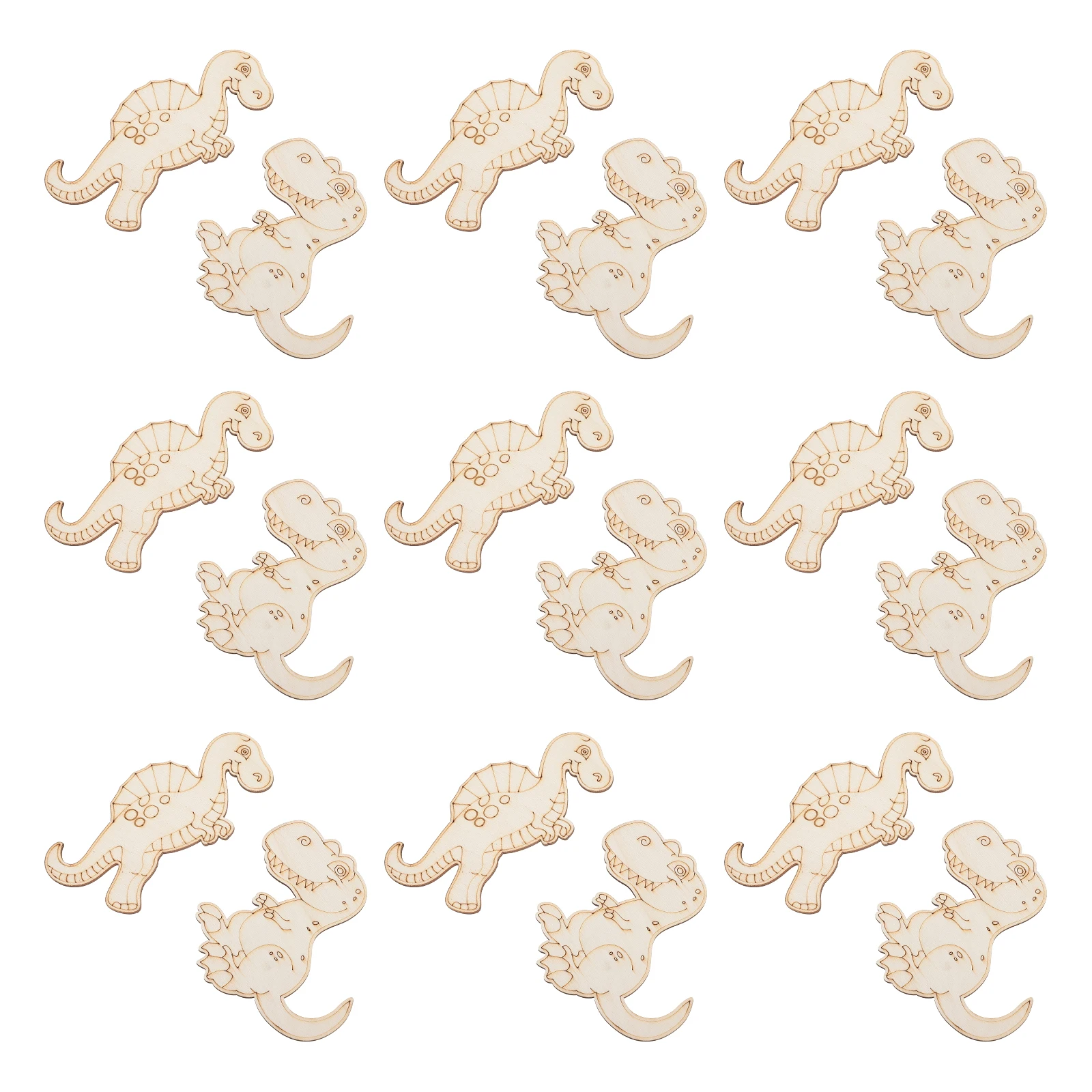 

20 Pcs Hollow Out Dinosaur Wood Chip Toys Child Chips for Kids Unfinished Cutouts
