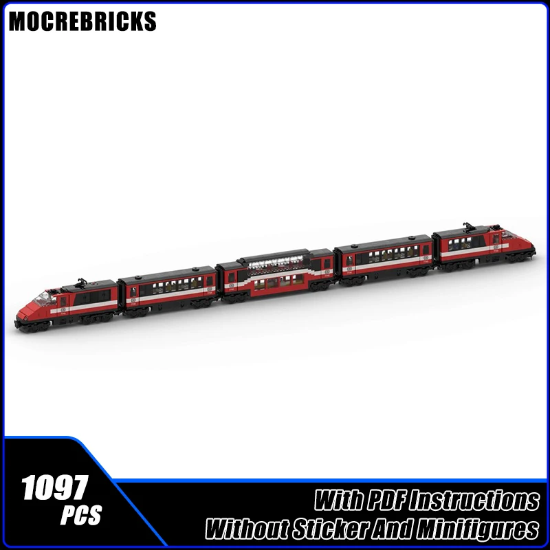 

MOC City Railway ReCreation of An Old 12V Trainset от 80-х Push-pull Модель поезда Строительный блок DIY Игрушки Набор кирпичей Подарок