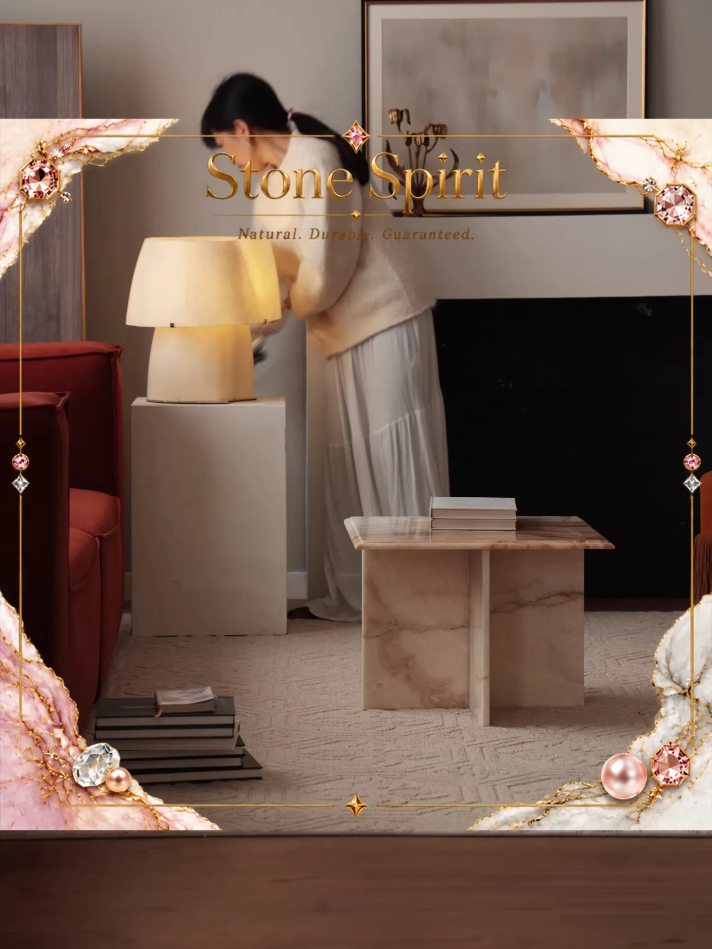 Modern Light luxury Home use Natural Marble Tea Table Living Room Sofa Decoration Advanced Artistic Sense Small Side Table