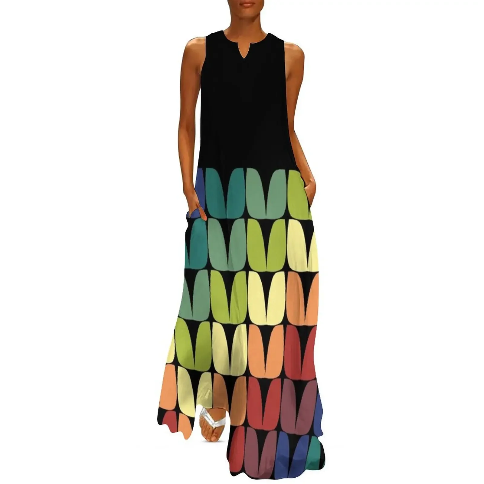 

Rainbow Stockinette Long Dress dress women summer 2025 loose dresses for women women's clothing