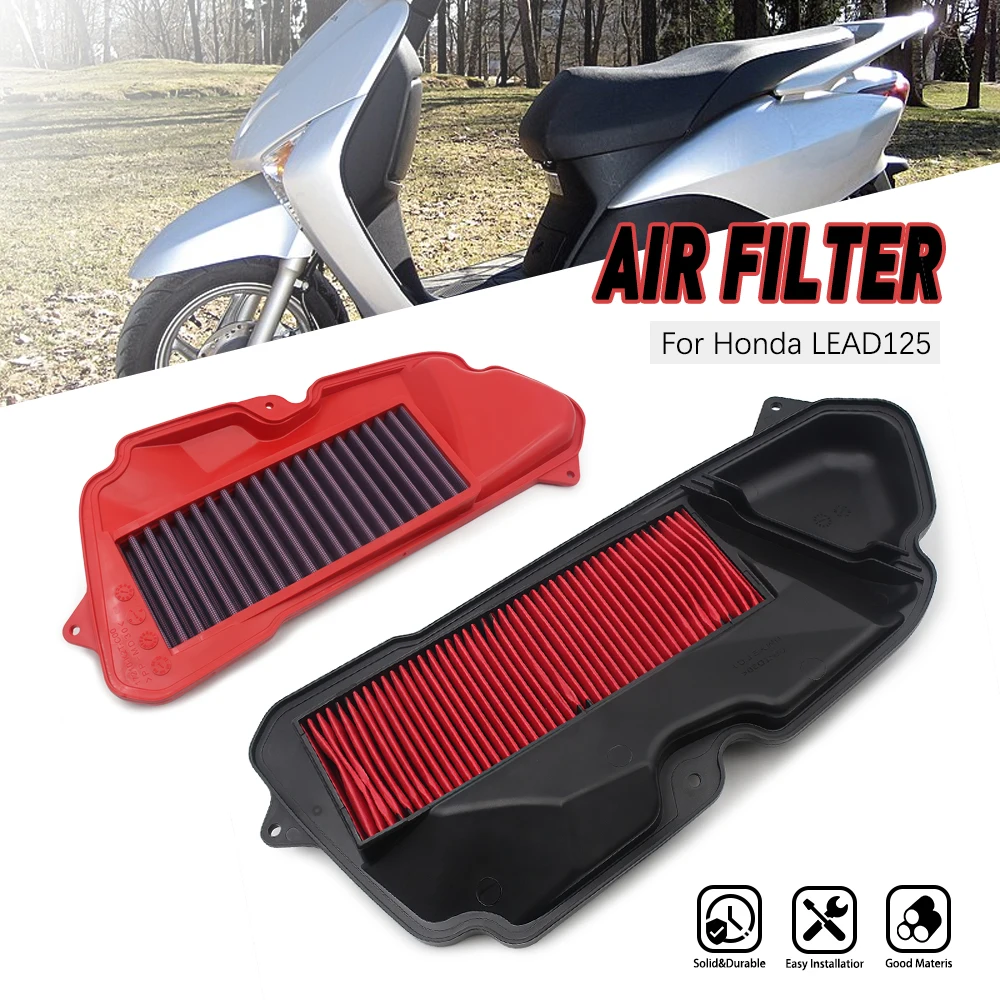 

Motorcycle Air Filter Parts Air Intake Cleaner Element For Honda LEAD125 LEAD 125 lead125 2022 2023 2024 Dual Foam Layer Sponge