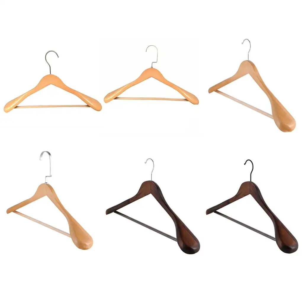 Wood Clothes Hanger Dormitory Hanging Closet Clothing Suit Shirt Hook