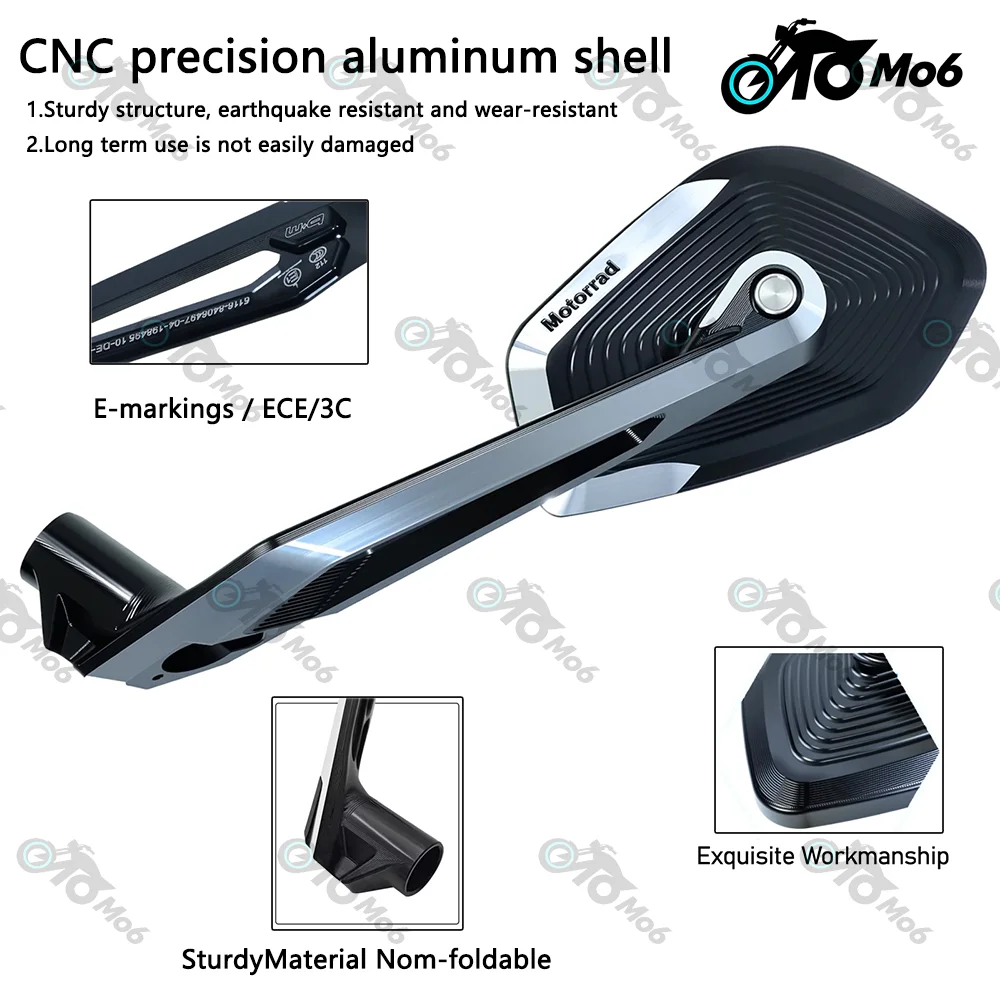 For BMW R1200RS R1250R F900R G310R S1000R F900XR C400GT C400X CE04 Motorcycles Rearview Mirrors Rotatable Side Rear View Mirrors