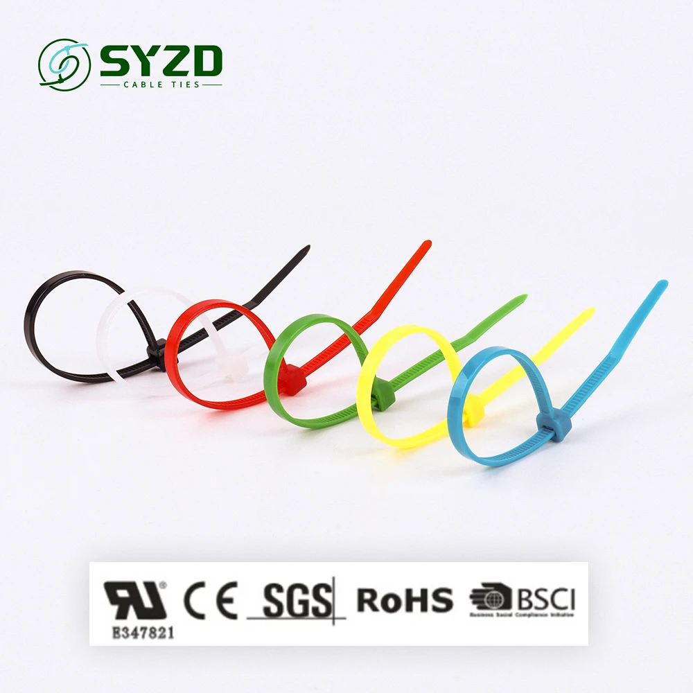 100Pcs Color 2.5*100mm Self-Locking Cable Ties Nylon Wire Zip Blue Red Organiser Fastening Ring Plastic Flange Binding Straps