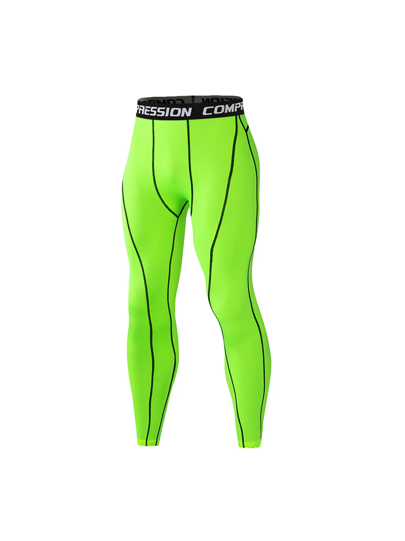 

Мужские компрессионные спортивные брюки флуоресцентного зеленого цвета | Модный пояс, привлекательный и готовый к улицу, плотно прилегающий без ограничений.